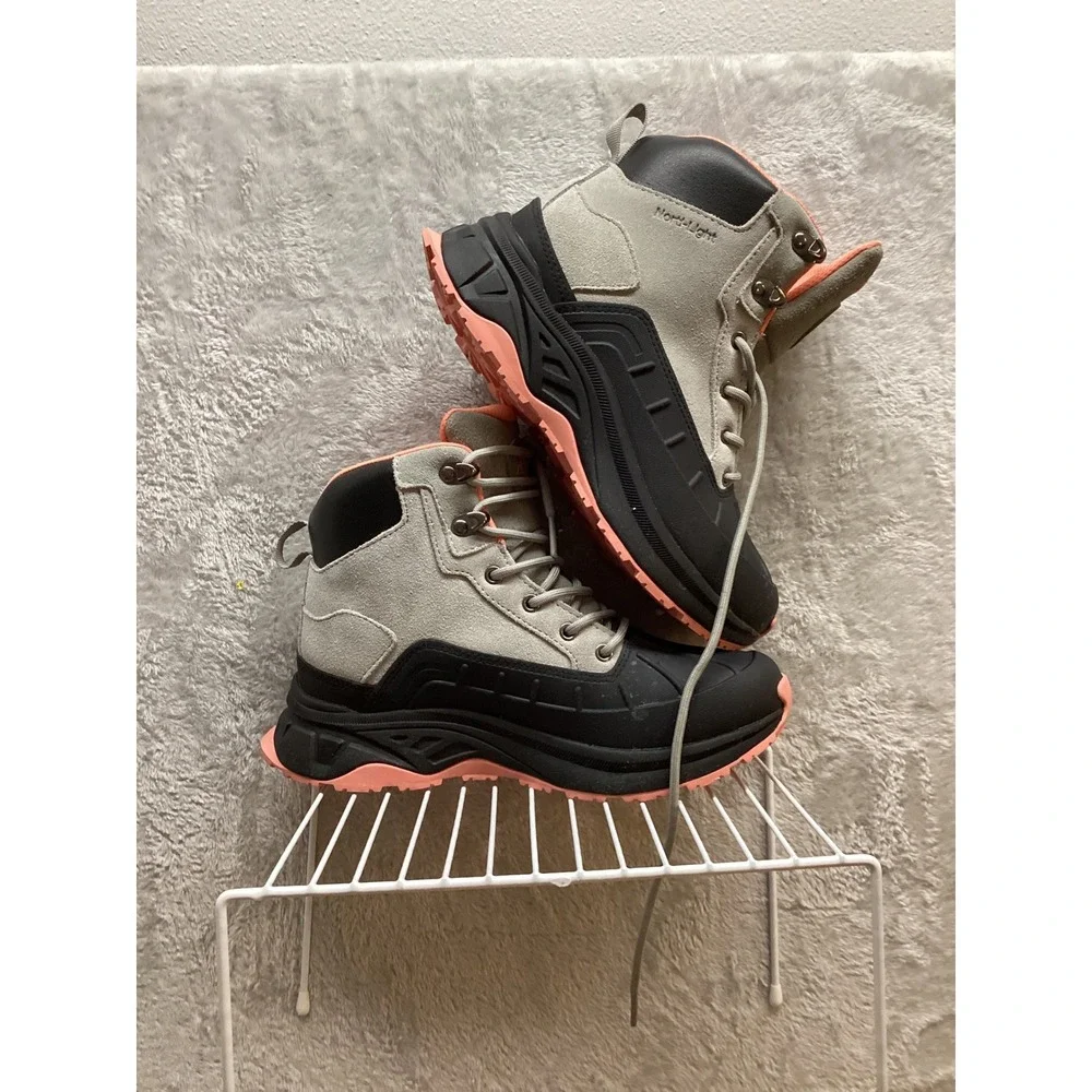 North Light Women's‎ Gray Coral Winter Lace Up Waterproof Boots Size 6